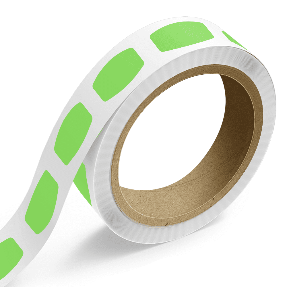 JAM Paper Standard Label Rolls, Rectangle, 1 1/8 x 2, Neon Green, 125 Labels/Roll