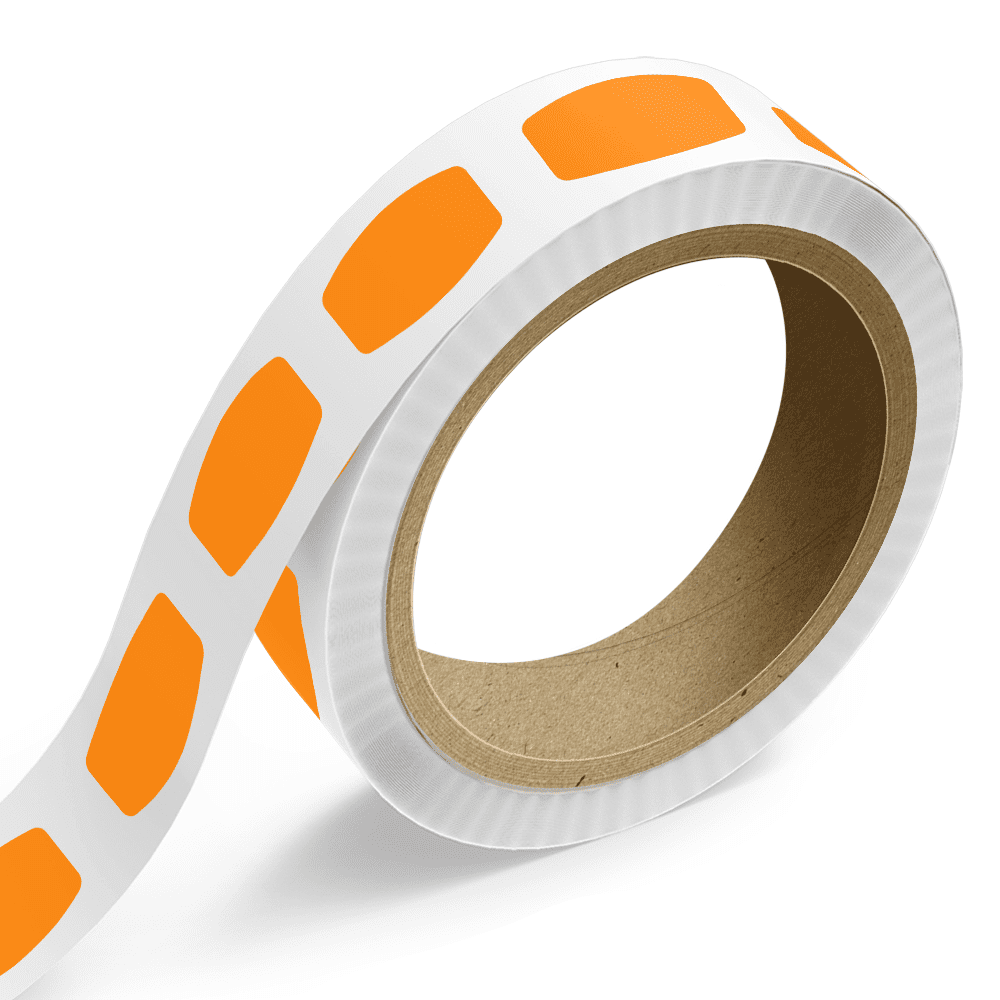 JAM Paper Standard Label Rolls, Rectangle, 1 1/8 x 2, Neon Orange, 125 Labels/Roll
