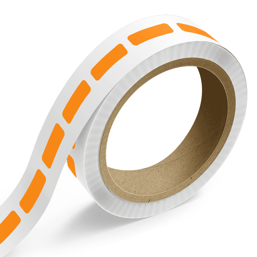 JAM Paper Standard Label Rolls, Rectangle, 1/2 x 1 1/2, Neon Orange, 125 Labels/Roll