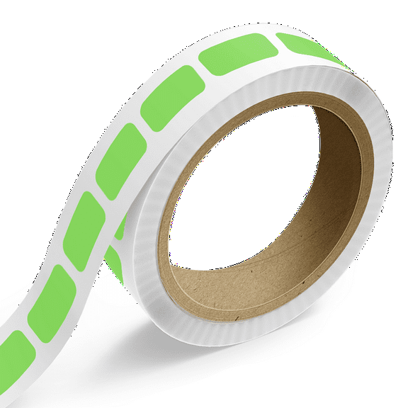 JAM Paper Standard Label Rolls, Rectangle, 1/2 x 1, Neon Green, 125 Labels/Roll