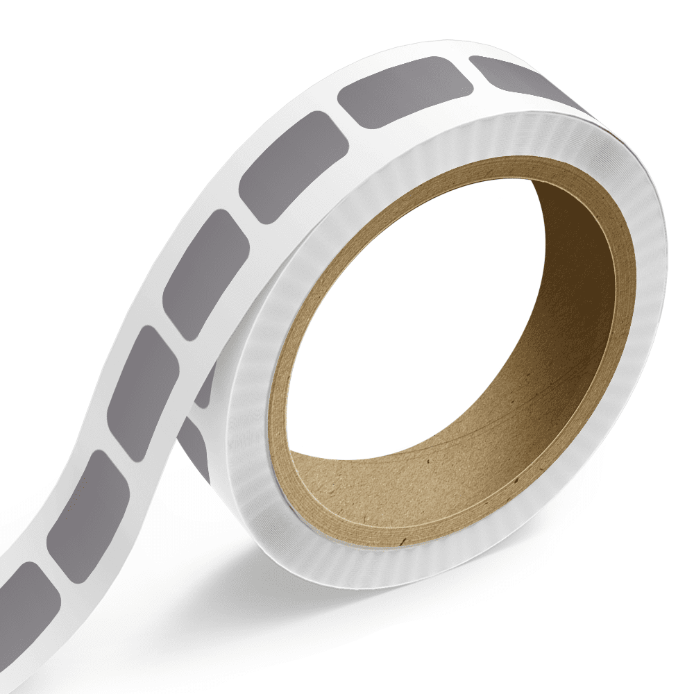 JAM Paper Standard Label Rolls, Rectangle, 1/2 x 1, Silver Matte Foil, 125 Labels/Roll