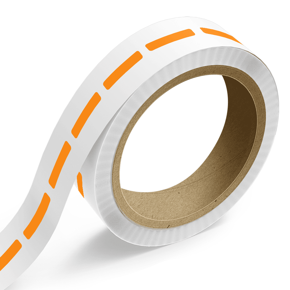 JAM Paper Standard Label Rolls, Rectangle, 1/2 x 2 1/2, Neon Orange, 125 Labels/Roll