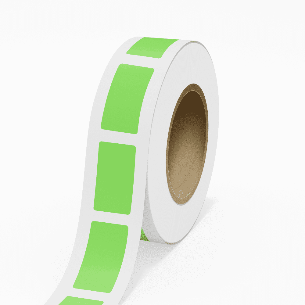 JAM Paper Standard Label Rolls, Rectangle, 1 3/4 x 3 1/4, Neon Green, 125 Labels/Roll