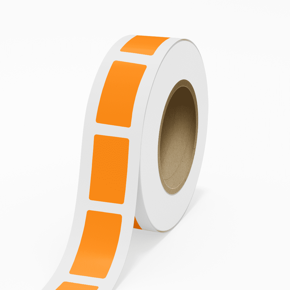 JAM Paper Standard Label Rolls, Rectangle, 1 3/4 x 3 1/4, Neon Orange, 125 Labels/Roll
