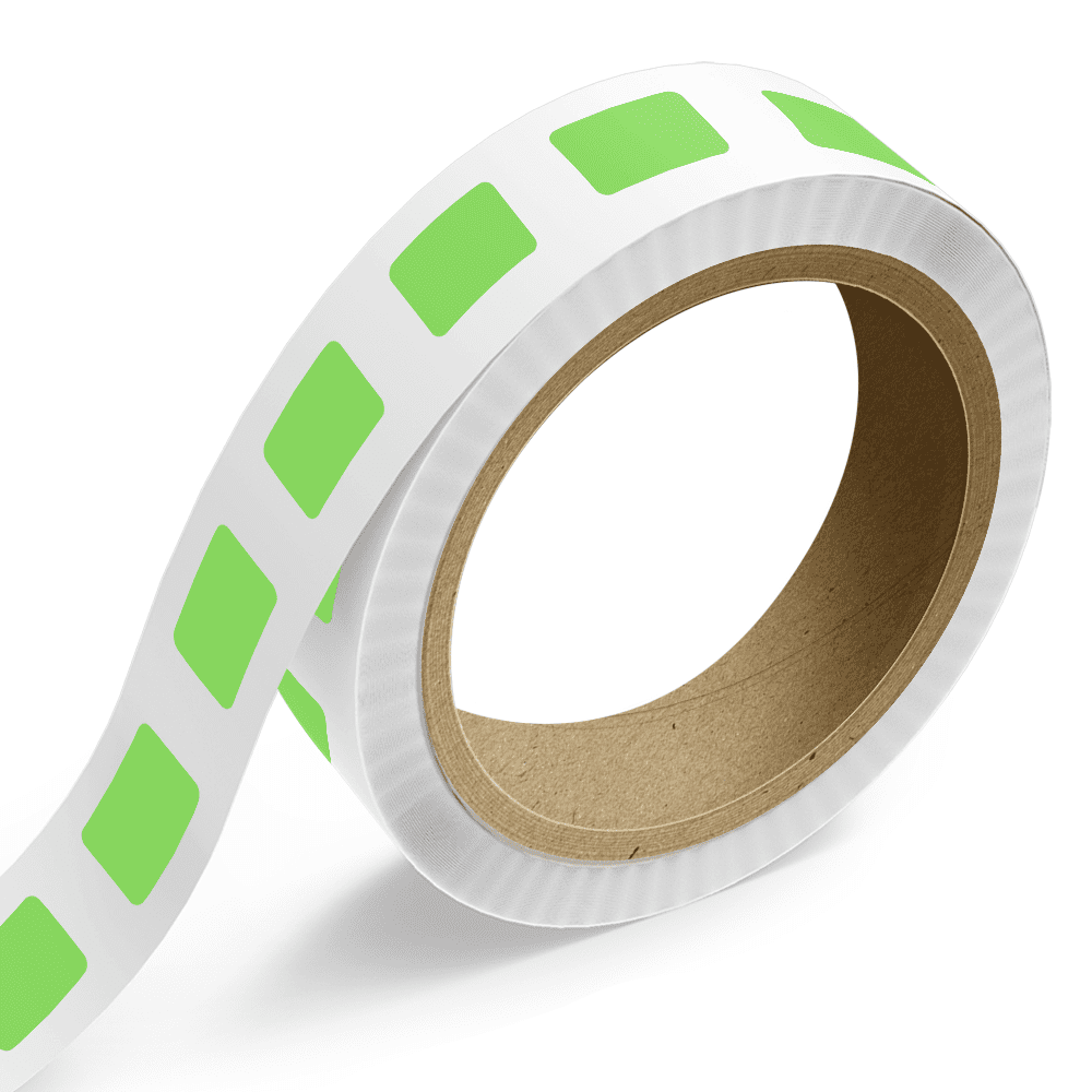 JAM Paper Standard Label Rolls, Rectangle, 1 x 1 1/2, Neon Green, 125 Labels/Roll