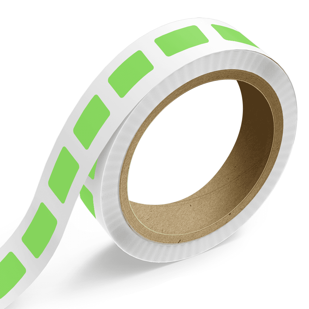 JAM Paper Standard Label Rolls, Rectangle, 1 x 1 3/4, Neon Green, 125 Labels/Roll