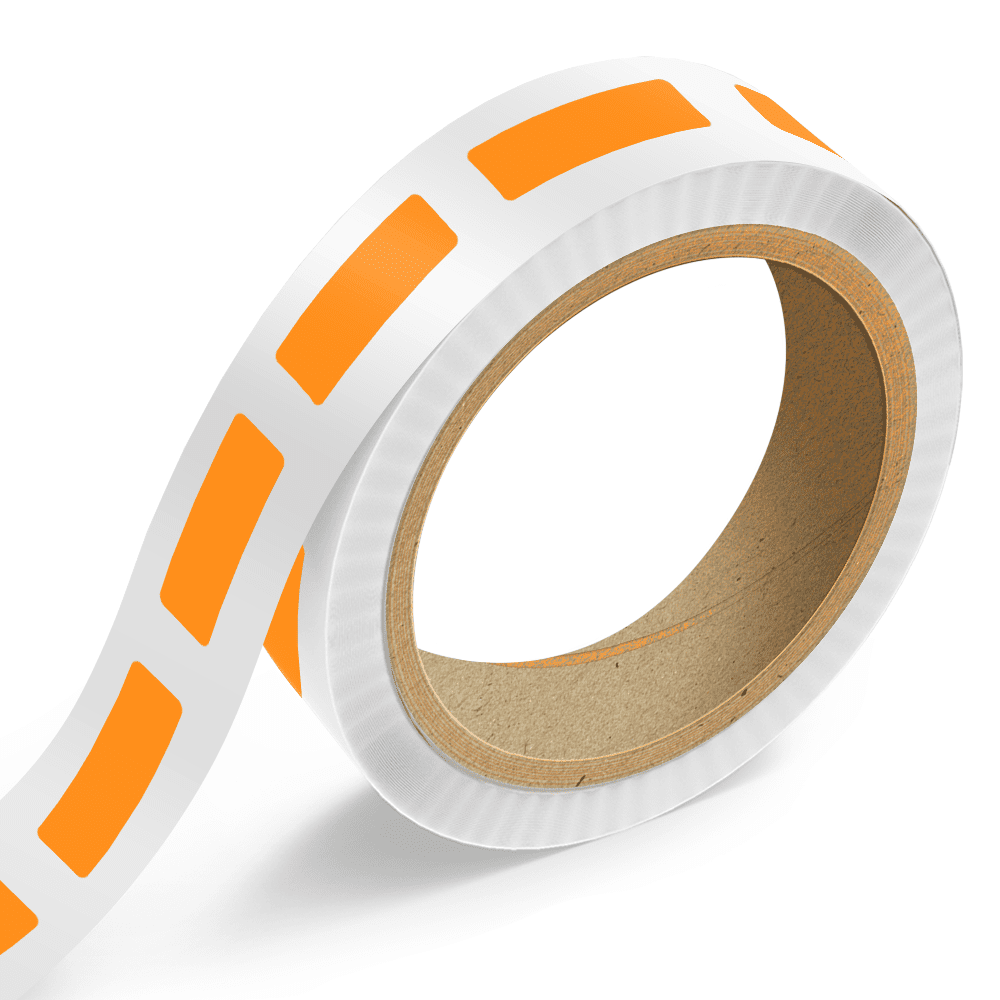JAM Paper Standard Label Rolls, Rectangle, 15/16 x 3, Neon Orange, 125 Labels/Roll