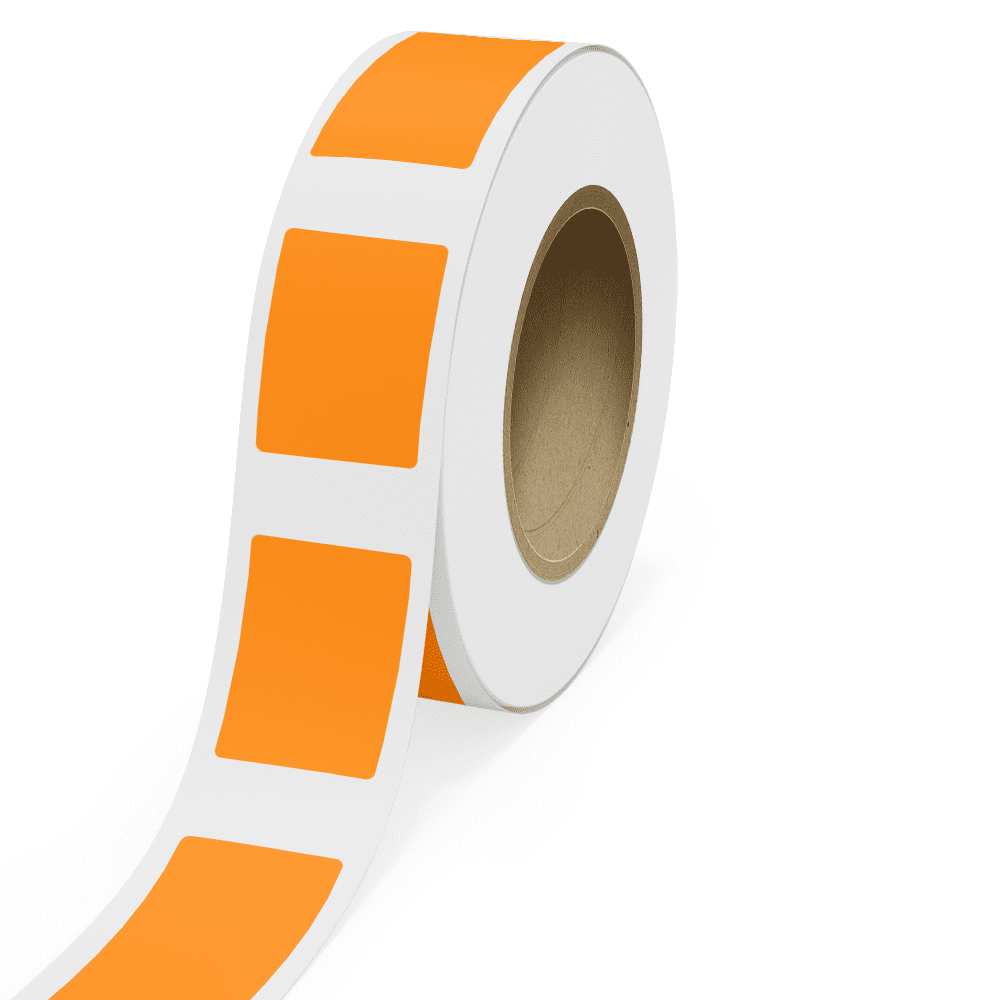 JAM Paper Standard Label Rolls, Rectangle, 2 1/2 x 3 1/2, Neon Orange, 125 Labels/Roll