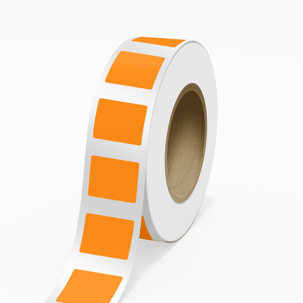 JAM Paper Standard Label Rolls, Rectangle, 2 1/2 x 3, Neon Orange, 125 Labels/Roll