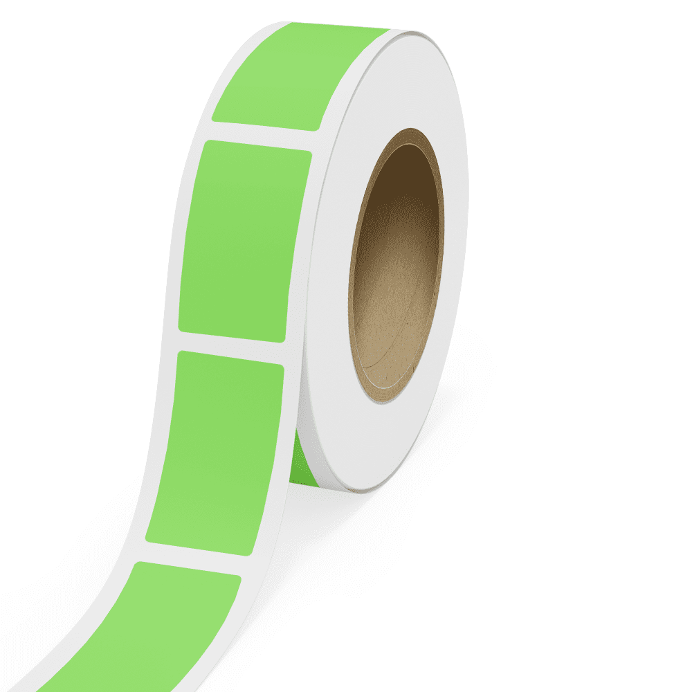JAM Paper Standard Label Rolls, Rectangle, 2 1/2 x 4 1/2, Neon Green, 125 Labels/Roll