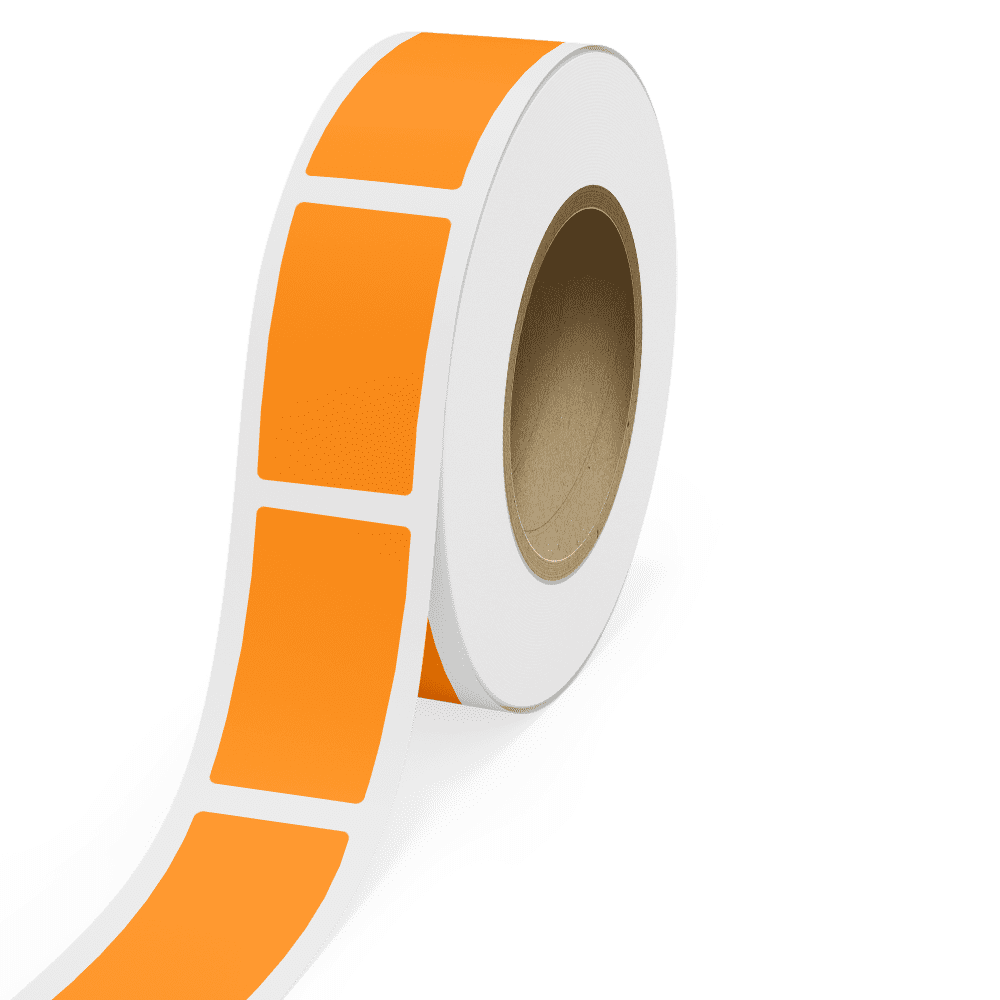 JAM Paper Standard Label Rolls, Rectangle, 2 1/2 x 4 1/2, Neon Orange, 125 Labels/Roll