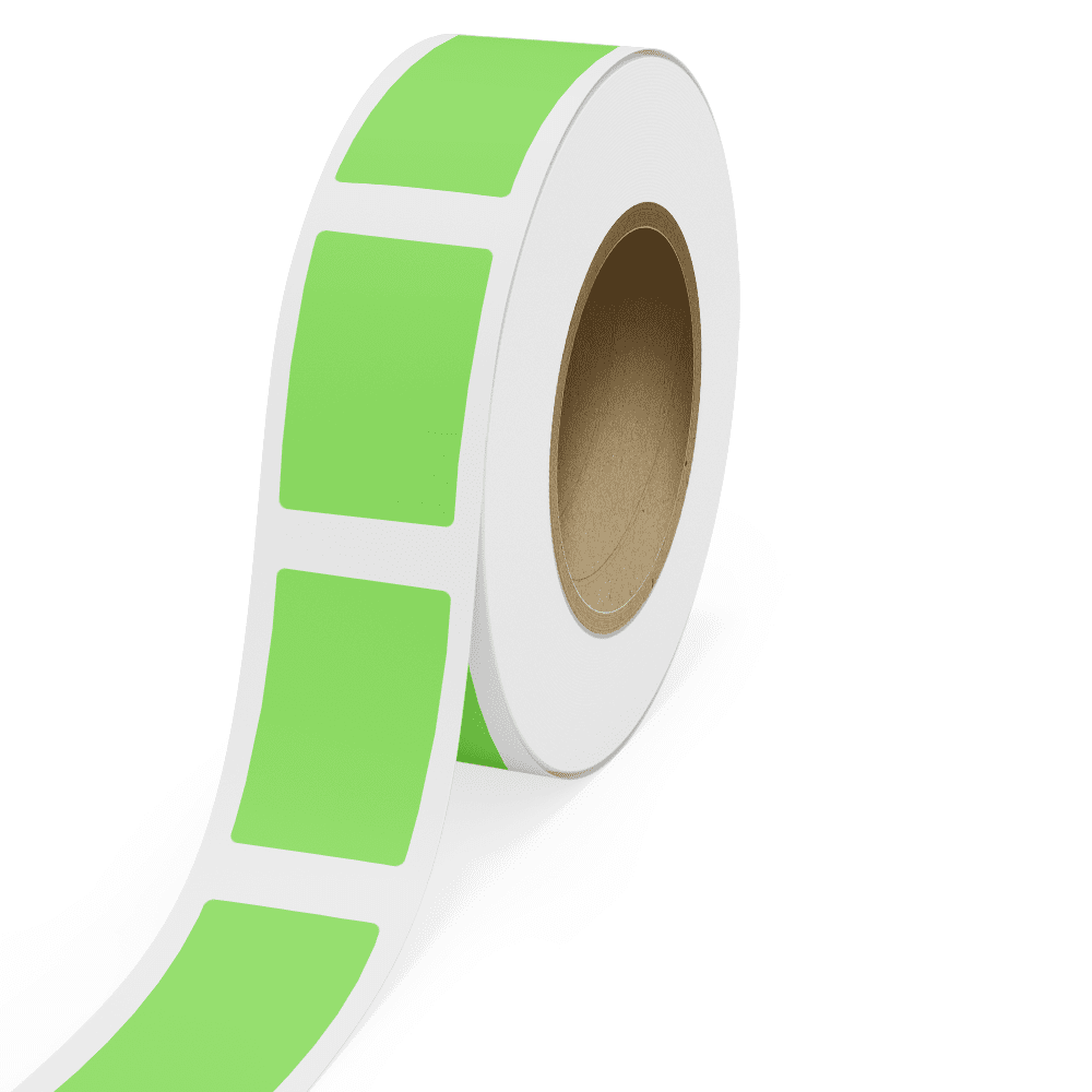 JAM Paper Standard Label Rolls, Rectangle, 2 1/2 x 4, Neon Green, 125 Labels/Roll