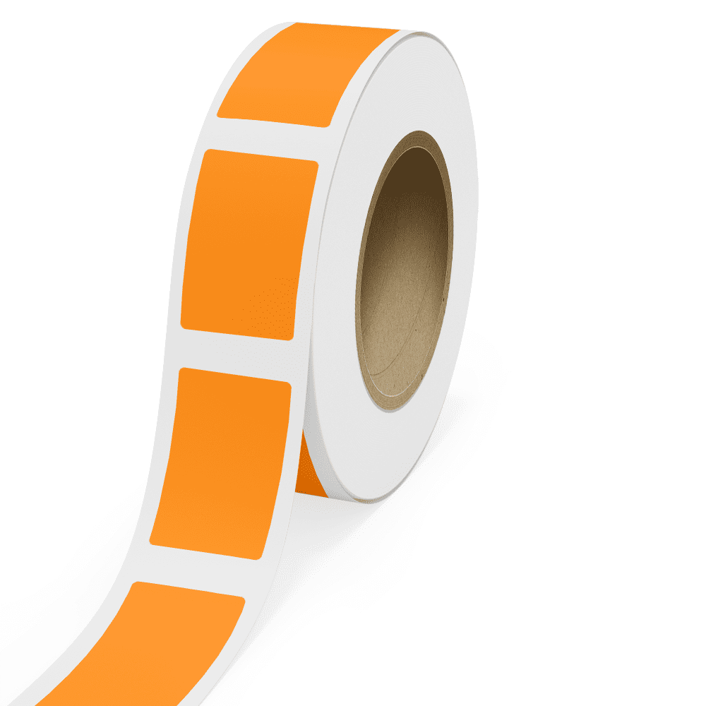 JAM Paper Standard Label Rolls, Rectangle, 2 1/2 x 4, Neon Orange, 125 Labels/Roll