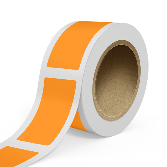 JAM Paper Standard Label Rolls, Rectangle, 2 1/2 x 5, Neon Orange, 125 Labels/Roll