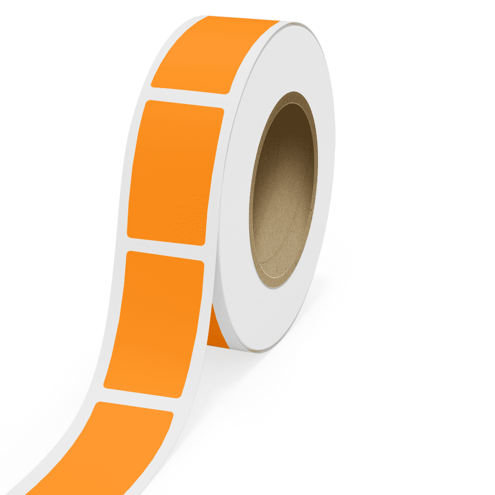 JAM Paper Standard Label Rolls, Rectangle, 2 1/4 x 4, Neon Orange, 125 Labels/Roll