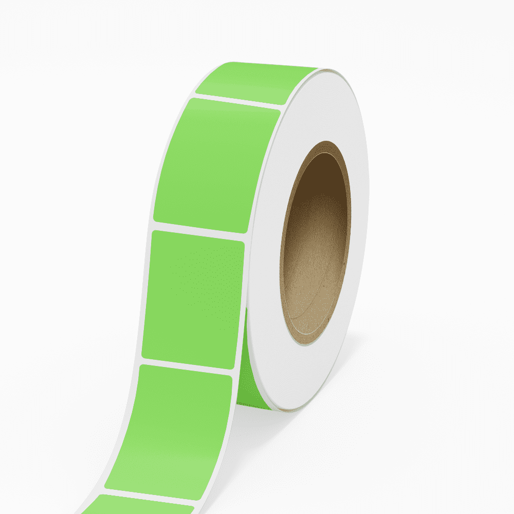 JAM Paper Standard Label Rolls, Rectangle, 2 15/16 x 4, Neon Green, 125 Labels/Roll