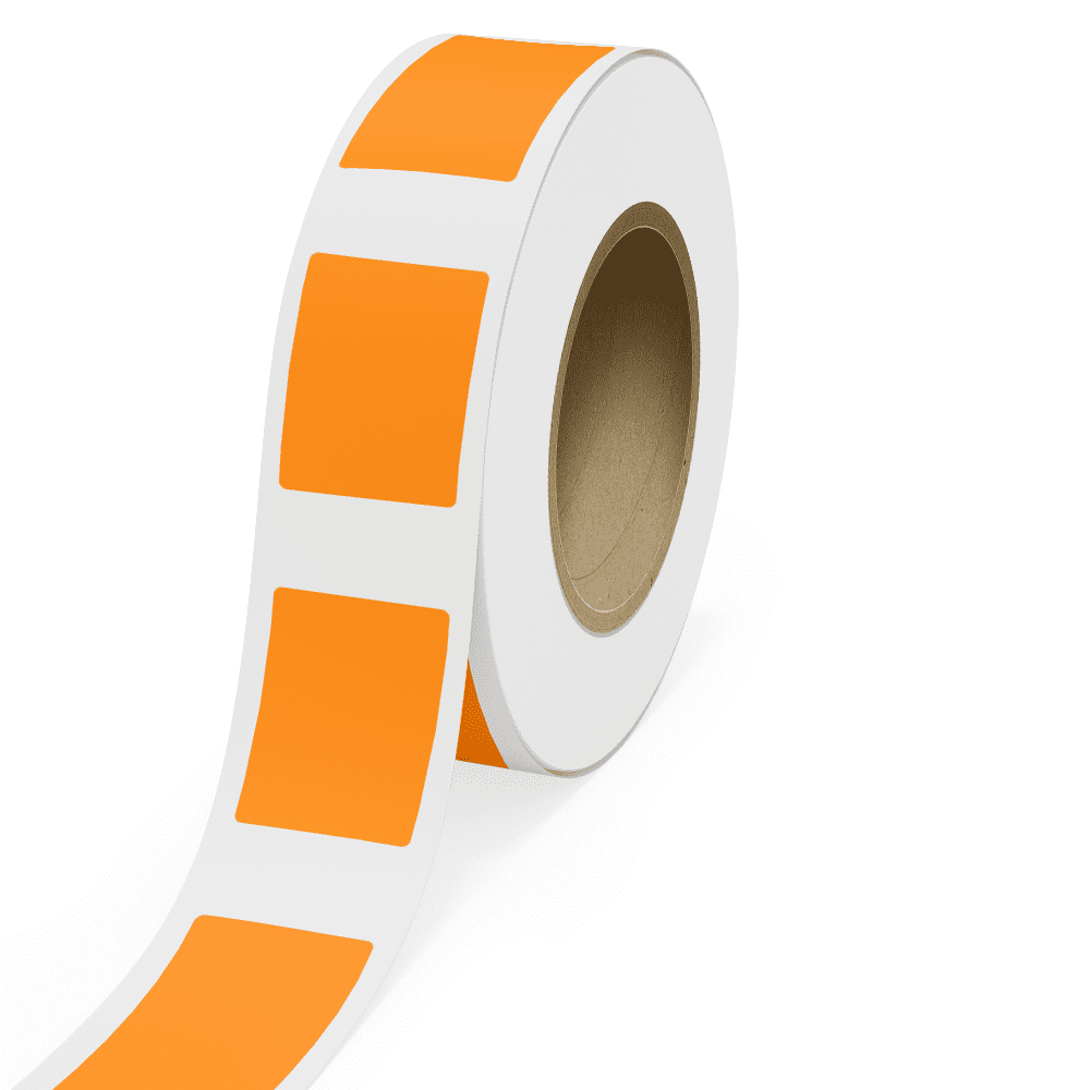 JAM Paper Standard Label Rolls, Rectangle, 2 3/4 x 3 3/4, Neon Orange, 125 Labels/Roll
