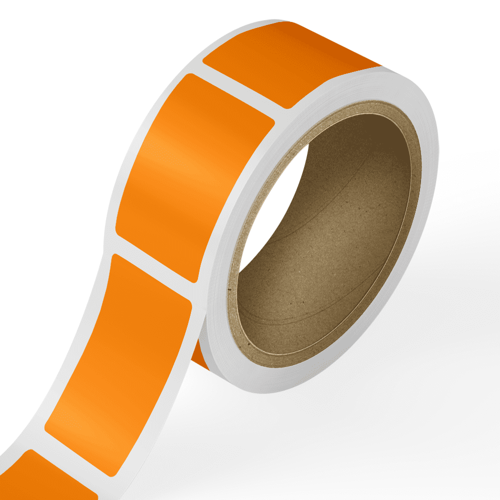 JAM Paper Standard Label Rolls, Rectangle, 2 x 3 1/2, Neon Orange, 125 Labels/Roll
