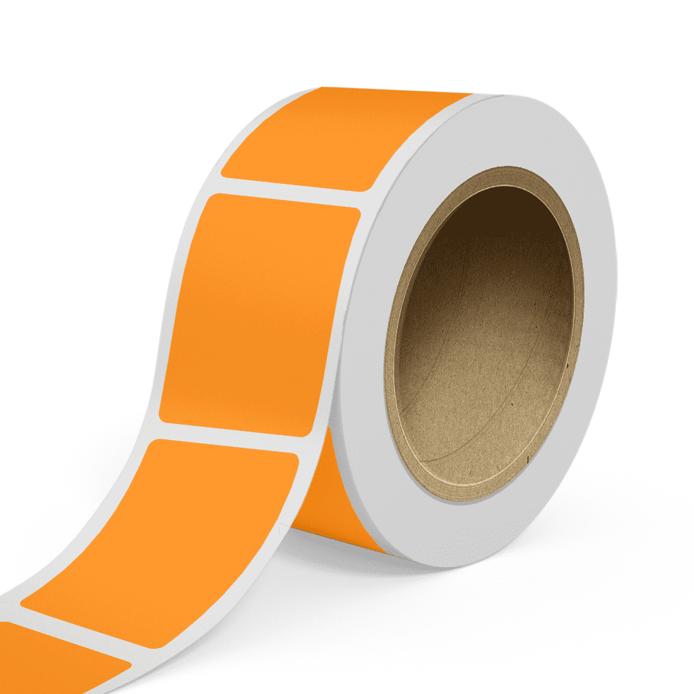 JAM Paper Standard Label Rolls, Rectangle, 2 x 3, Neon Orange, 125 Labels/Roll