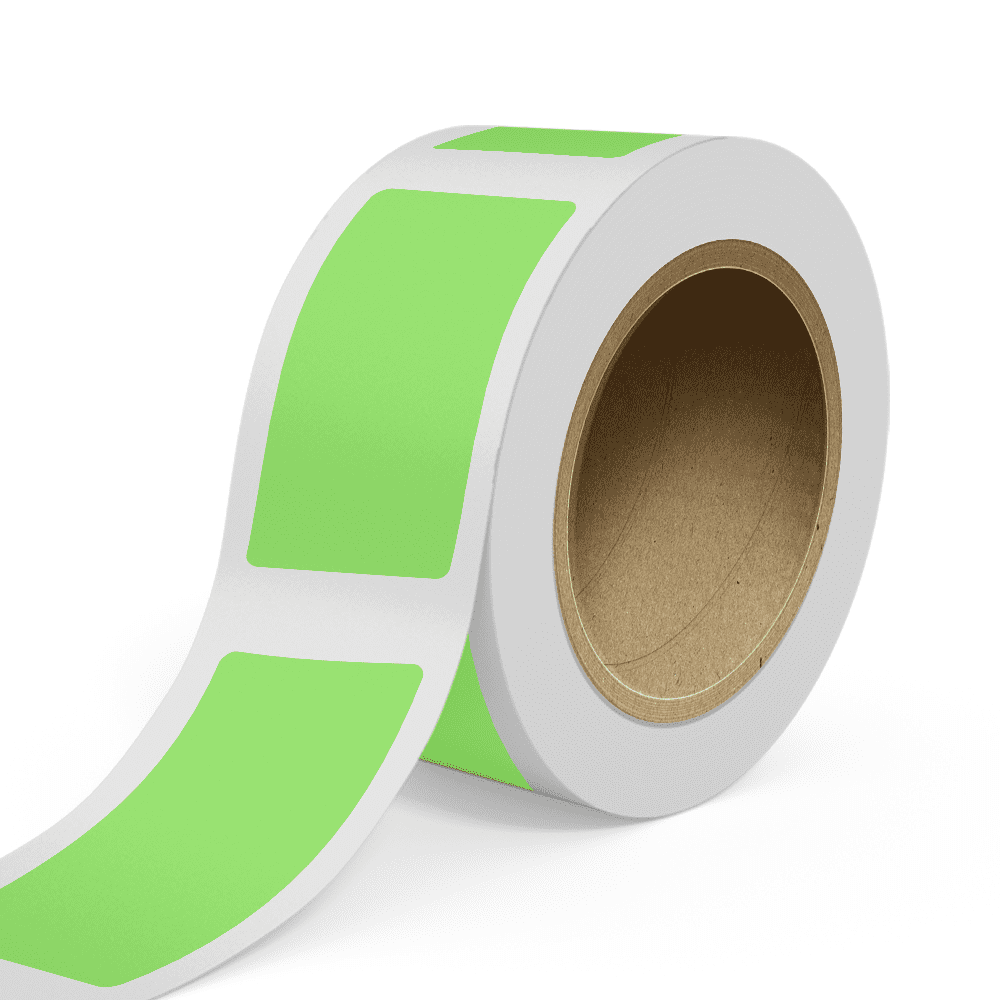 JAM Paper Standard Label Rolls, Rectangle, 2 x 4, Neon Green, 125 Labels/Roll