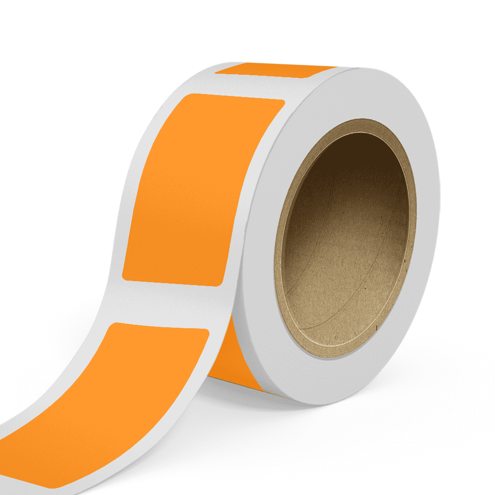 JAM Paper Standard Label Rolls, Rectangle, 2 x 4, Neon Orange, 125 Labels/Roll