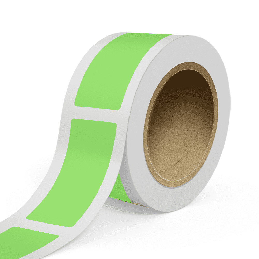 JAM Paper Standard Label Rolls, Rectangle, 2 x 5, Neon Green, 125 Labels/Roll