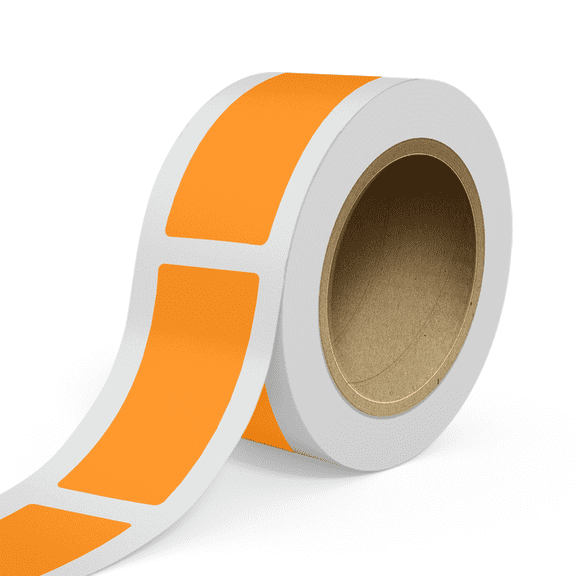 JAM Paper Standard Label Rolls, Rectangle, 2 x 5, Neon Orange, 125 Labels/Roll