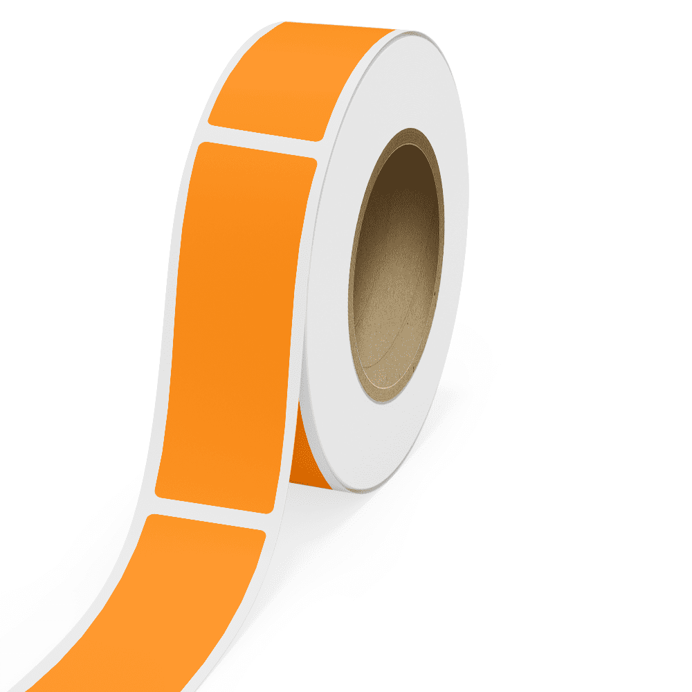 JAM Paper Standard Label Rolls, Rectangle, 2 x 6, Neon Orange, 125 Labels/Roll