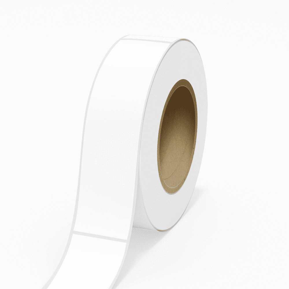 JAM Paper Standard Label Rolls, Rectangle, 2 x 8, White Film, 125 Labels/Roll