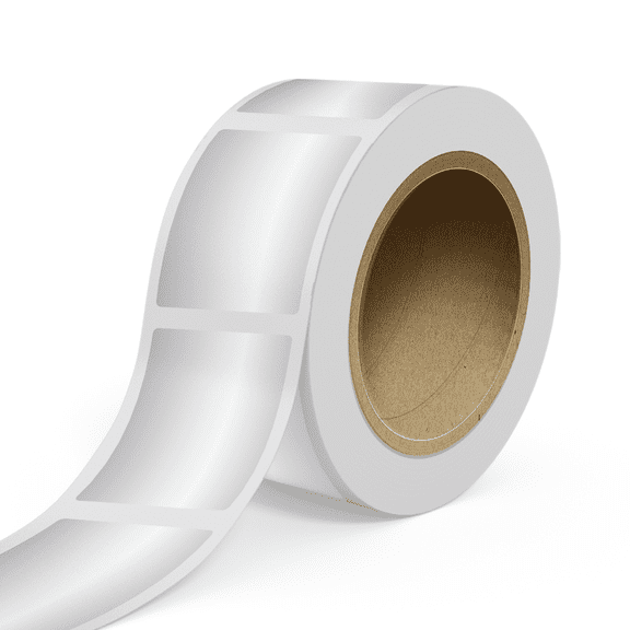 JAM Paper Standard Label Rolls, Rectangle, 3 1/2 x 4 1/2, Silver Metallic Foil, 125 Labels/Roll