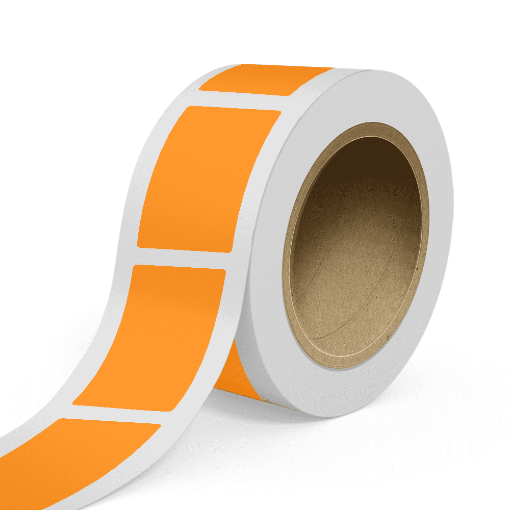 JAM Paper Standard Label Rolls, Rectangle, 3 1/4 x 5, Neon Orange, 125 Labels/Roll