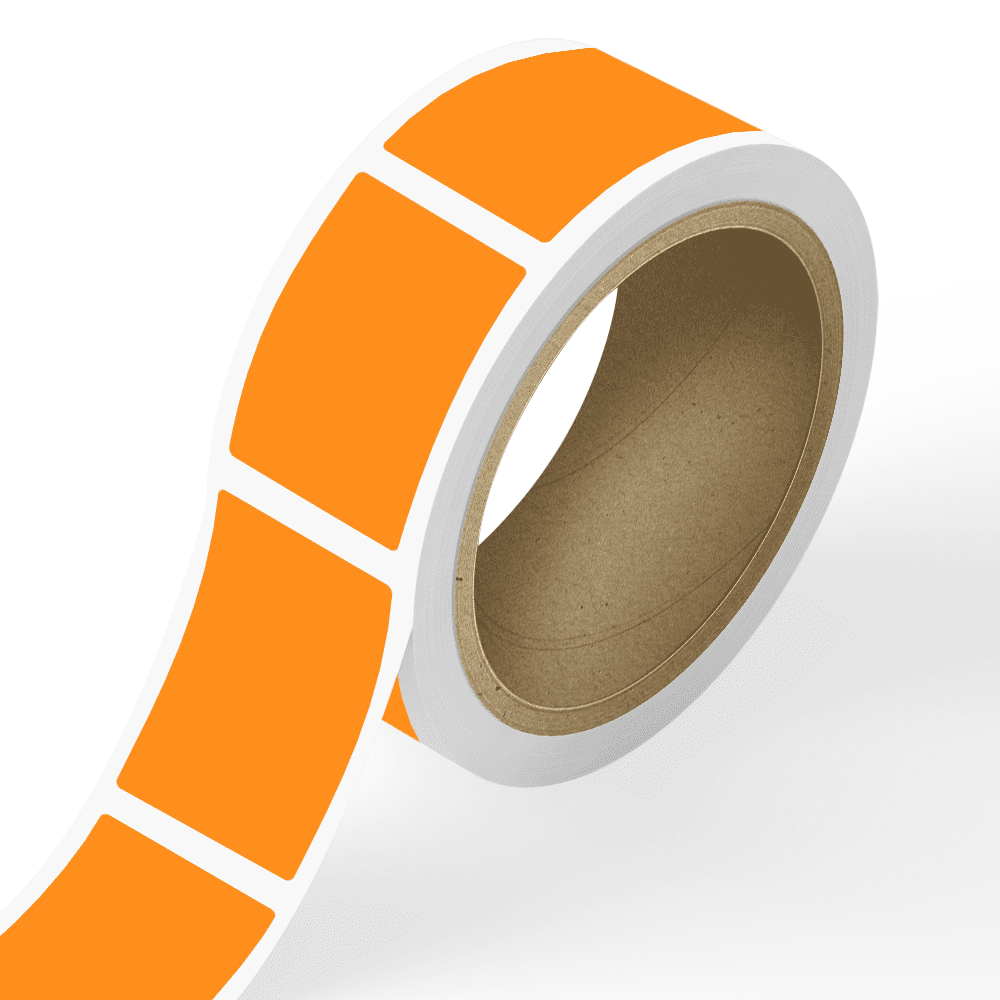 JAM Paper Standard Label Rolls, Rectangle, 3 3/8 x 5 1/2, Neon Orange, 125 Labels/Roll