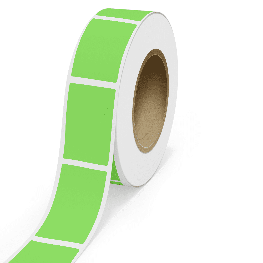 JAM Paper Standard Label Rolls, Rectangle, 3 3/8 x 6, Neon Green, 125 Labels/Roll