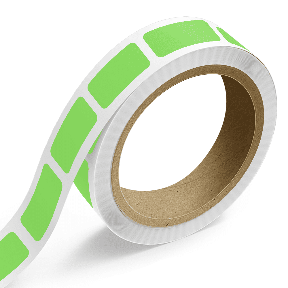 JAM Paper Standard Label Rolls, Rectangle, 3/4 x 1 1/2, Neon Green, 125 Labels/Roll