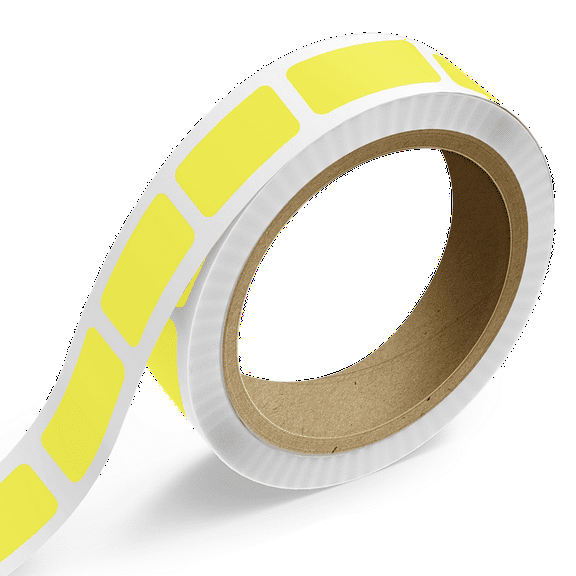 JAM Paper Standard Label Rolls, Rectangle, 3/4 x 1 1/2, Neon Yellow, 125 Labels/Roll