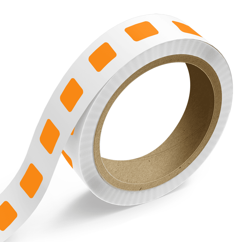 JAM Paper Standard Label Rolls, Rectangle, 3/4 x 1, Neon Orange, 125 Labels/Roll