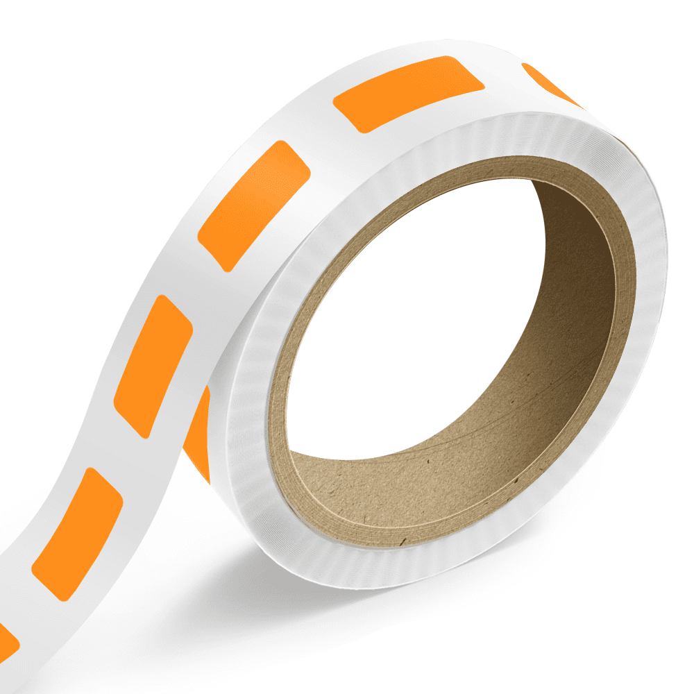 JAM Paper Standard Label Rolls, Rectangle, 3/4 x 2, Neon Orange, 125 Labels/Roll