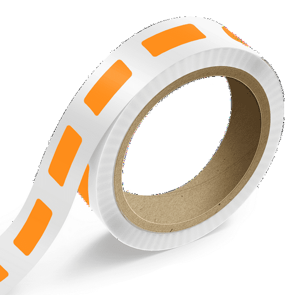 JAM Paper Standard Label Rolls, Rectangle, 3/4 x 2, Neon Orange, 125 Labels/Roll