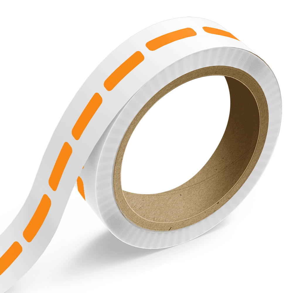 JAM Paper Standard Label Rolls, Rectangle, 3/8 x 1 1/2, Neon Orange, 125 Labels/Roll