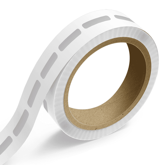 JAM Paper Standard Label Rolls, Rectangle, 3/8 x 1 1/2, Silver Metallic Foil, 125 Labels/Roll