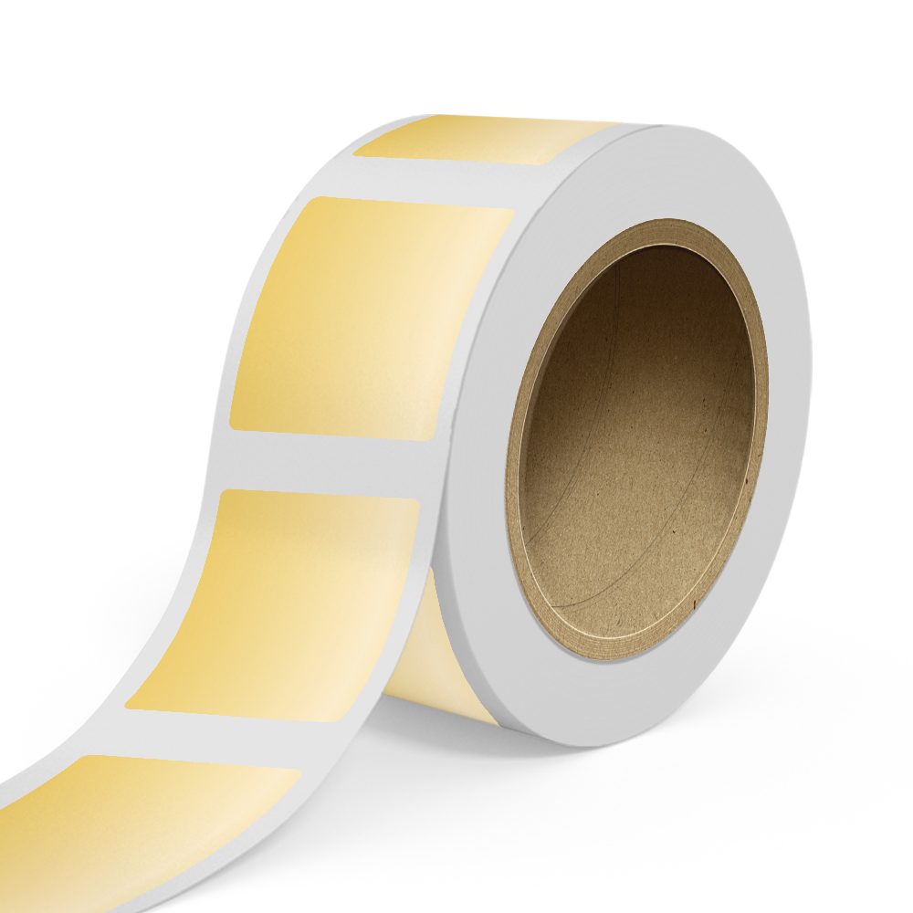 JAM Paper Standard Label Rolls, Rectangle, 3 x 3 1/2, Gold Metallic Foil, 125 Labels/Roll