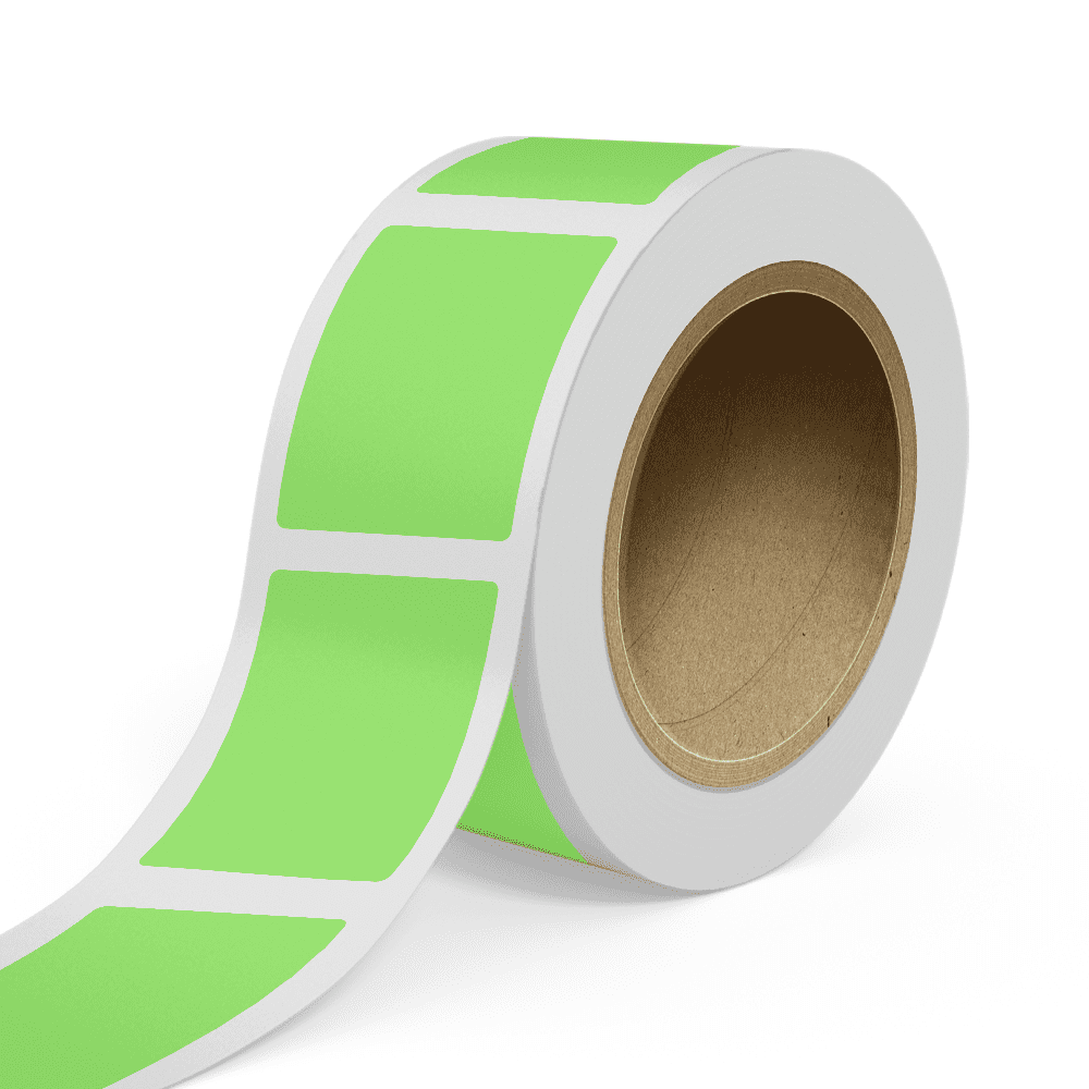 JAM Paper Standard Label Rolls, Rectangle, 3 x 4, Neon Green, 125 Labels/Roll