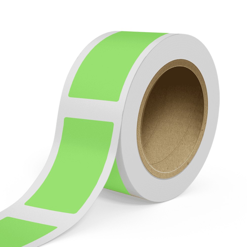 JAM Paper Standard Label Rolls, Rectangle, 3 x 5 1/2, Neon Green, 125 Labels/Roll