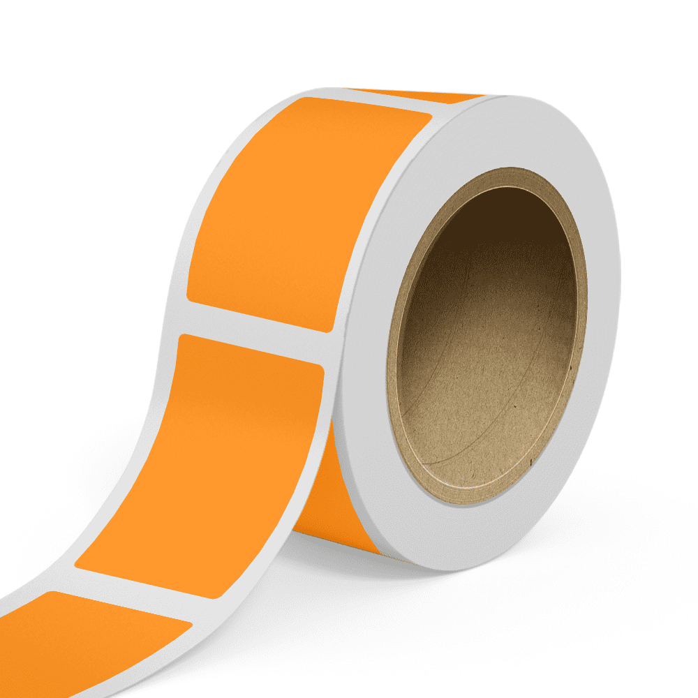 JAM Paper Standard Label Rolls, Rectangle, 3 x 5, Neon Orange, 125 Labels/Roll