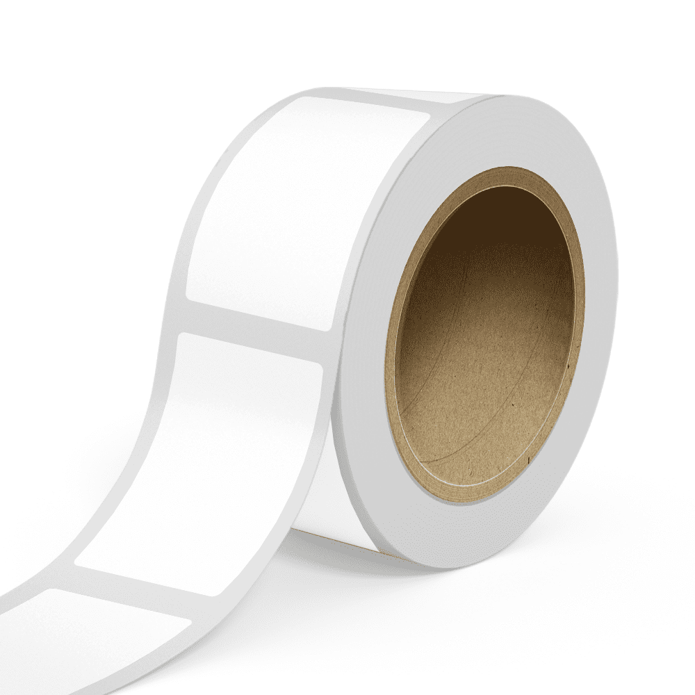 JAM Paper Standard Label Rolls, Rectangle, 3 x 5, White Film, 125 Labels/Roll