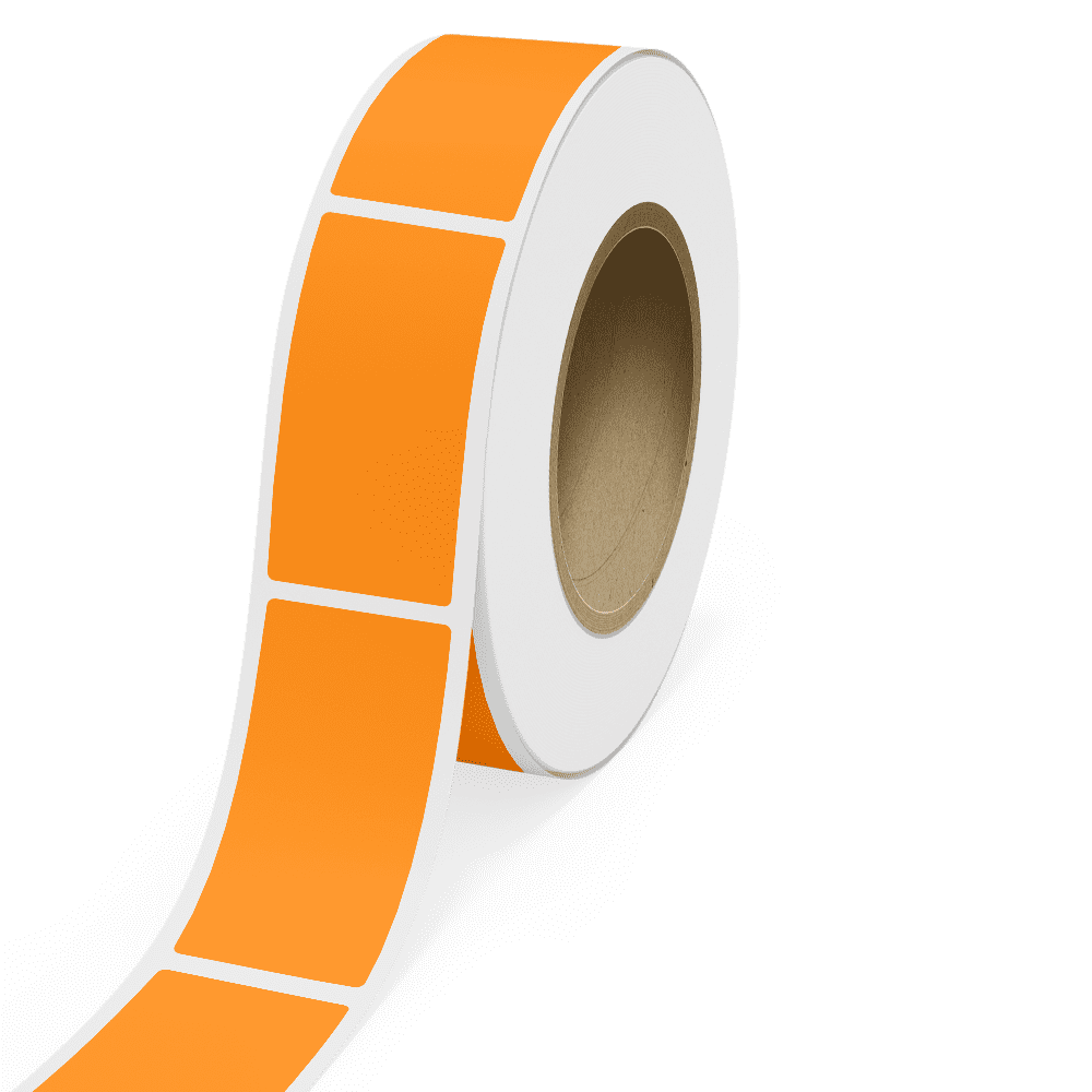 JAM Paper Standard Label Rolls, Rectangle, 3 x 6, Neon Orange, 125 Labels/Roll
