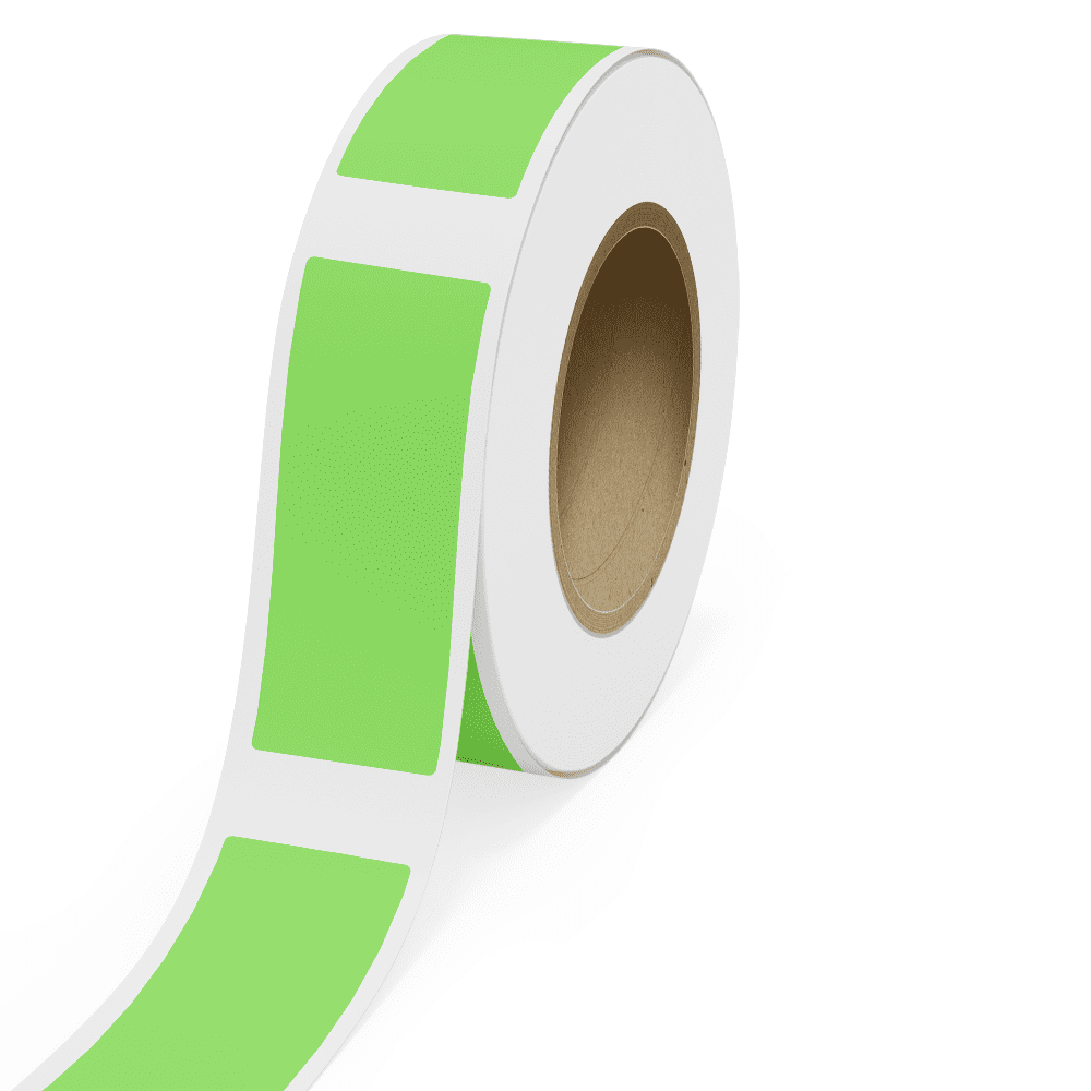 JAM Paper Standard Label Rolls, Rectangle, 3 x 8, Neon Green, 125 Labels/Roll