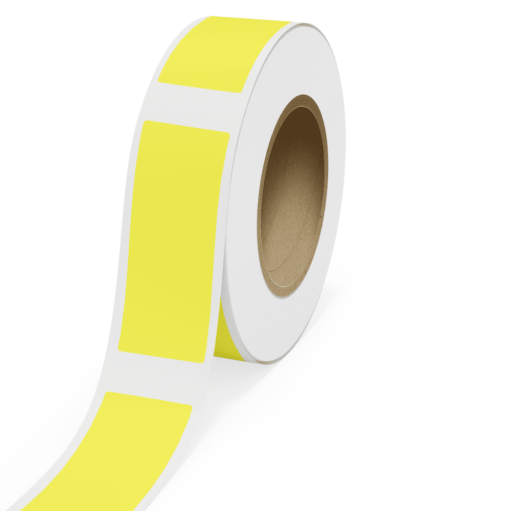 JAM Paper Standard Label Rolls, Rectangle, 3 x 8, Neon Yellow, 125 Labels/Roll