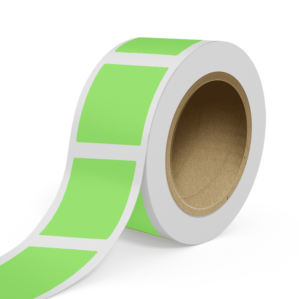 JAM Paper Standard Label Rolls, Rectangle, 4 x 5, Neon Green, 125 Labels/Roll