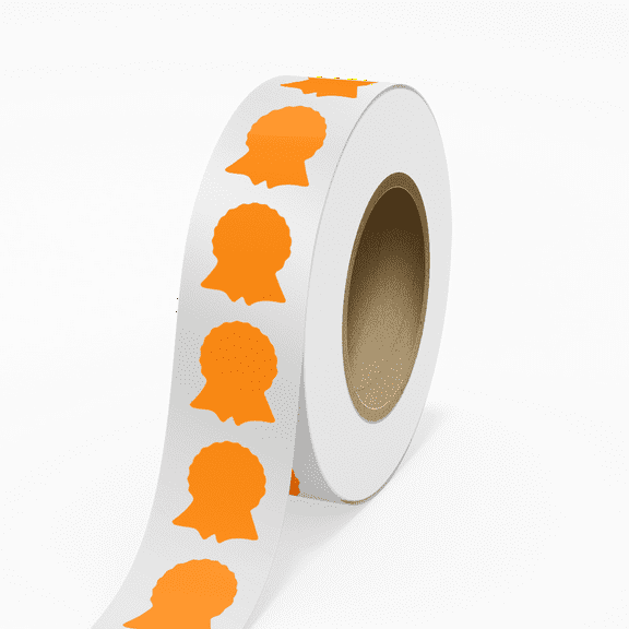 JAM Paper Standard Label Rolls, Ribbon Shaped, 1 5/8 x 2, Neon Orange, 125 Labels/Roll